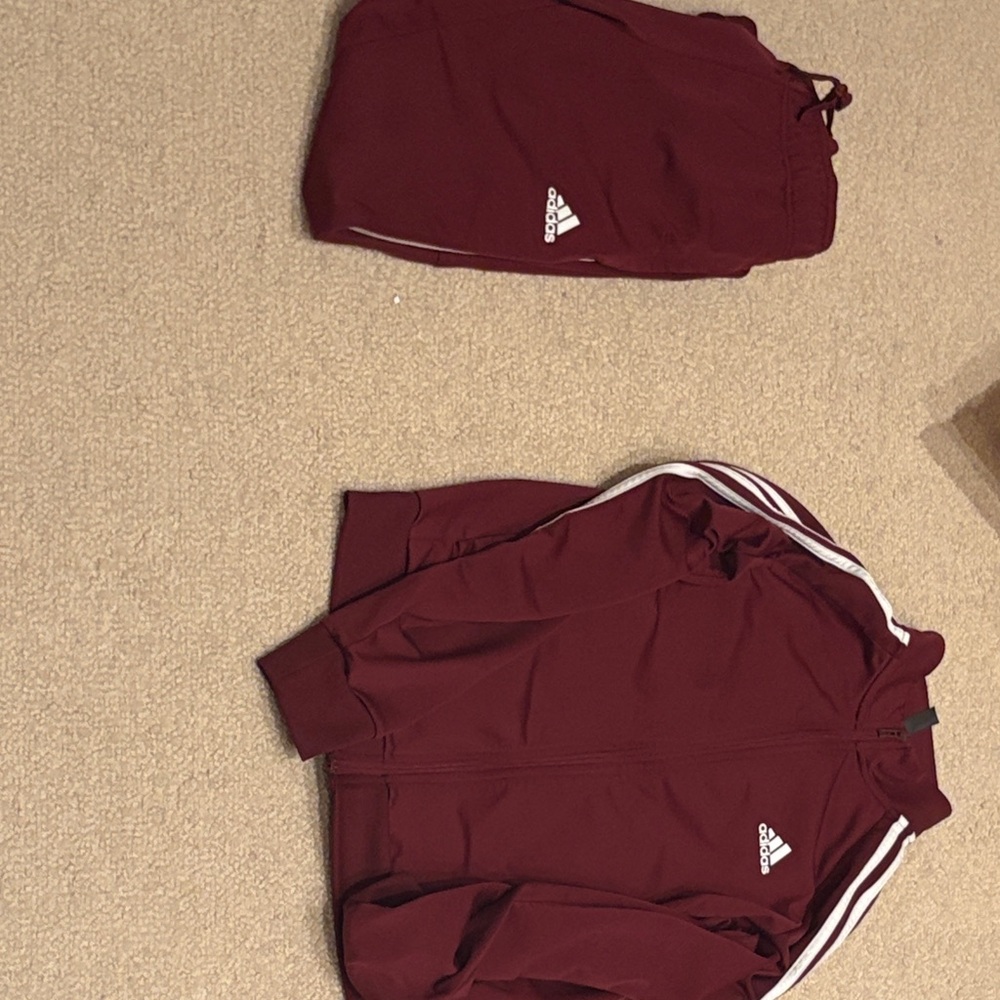 Adidas Kids Burgundy Joggers